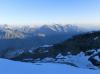 pohled na Mt Blanc při výstupu na GP